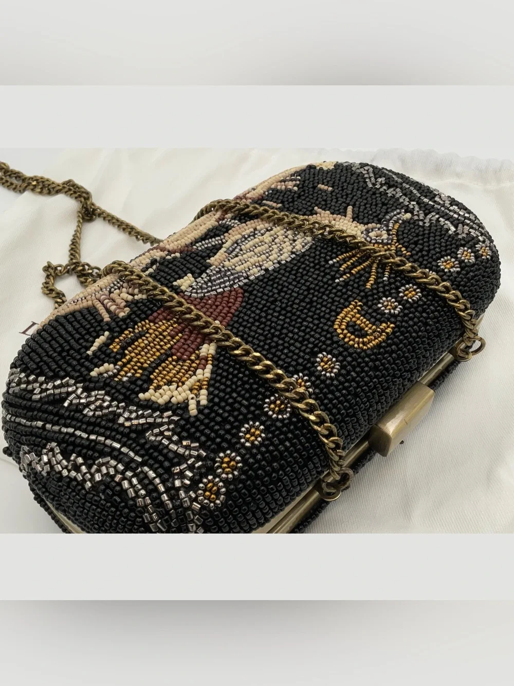 LE Double D Ranch - Road Runner Beaded Luxury Clutch w/Chain Strap - BRAND NEW